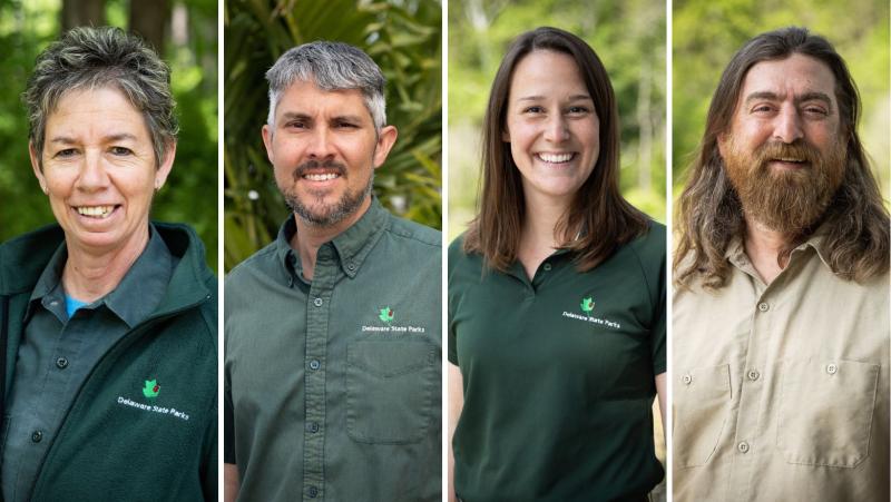 DNREC has announced the appointment of four new park superintendents at Delaware State Parks. Shown are (l-r) Lisa McHugh, Lums Pond State Park; Scott Borino, Delaware Seashore State Park; Alana Delaney, Bellevue and Fox Point state parks; and Patrick Thompson, Alapocas Run and Wilmington state parks. SUBMITTED PHOTOS